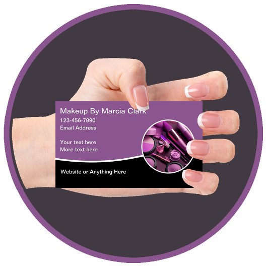 Trendy Makeup Artist Editable Business Cards Visitenkarte