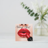Trendy Makeup Artist Fashion Business Cards Quadratische Visitenkarte (Stehend Vorderseite)