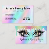 Trendy Makeup Artist Hair Salon Business Card Visitenkarte (Vorne/Hinten)