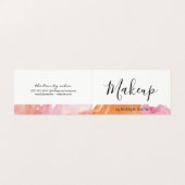 Trendy Makeup Artist Watercolor Visitenkarten (Außenseite Aufgefaltet)