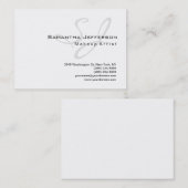Trendy Makeup Artist White Gray Monogram Visitenkarte (Vorne/Hinten)