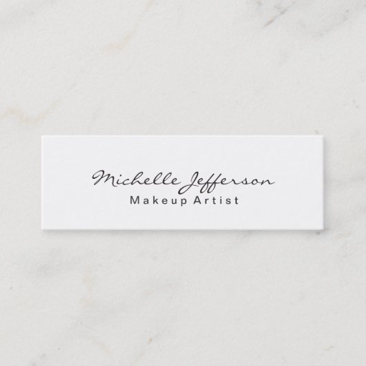 Trendy Makeup Artist White Script Business Card Mini Visitenkarte (Vorderseite)