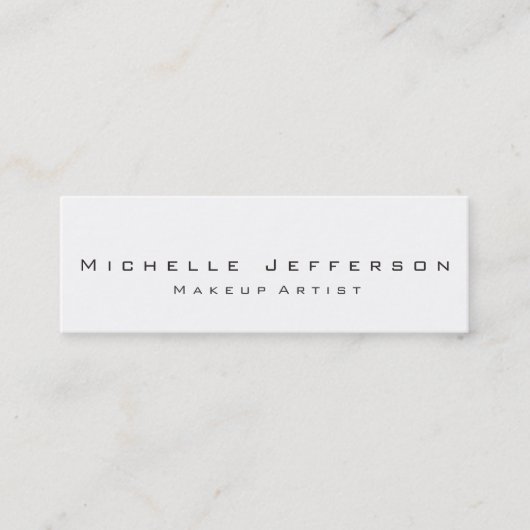 Trendy Makeup Artist White Style Business Card Mini Visitenkarte (Vorderseite)