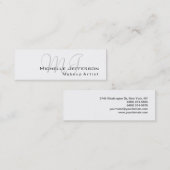 Trendy Makeup Artist White Style Business Card Mini Visitenkarte (Vorne/Hinten)