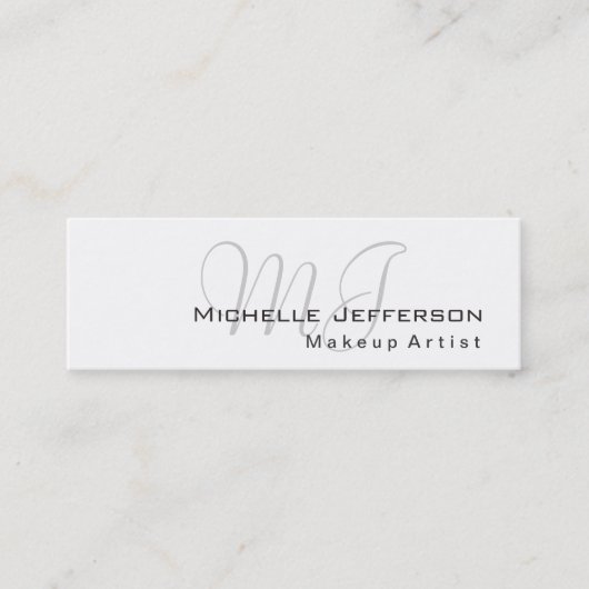 Trendy Makeup Artist White Style Business Card Mini Visitenkarte (Vorderseite)
