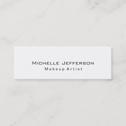 Trendy Makeup Artist White Style Business Card Mini Visitenkarte (Vorderseite)