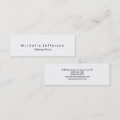 Trendy Makeup Artist White Style Business Card Mini Visitenkarte (Vorne/Hinten)