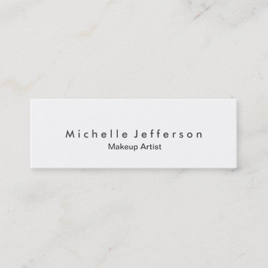 Trendy Makeup Artist White Style Business Card Mini Visitenkarte (Vorderseite)