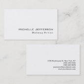 Trendy Makeup Artist White Style Business Card Visitenkarte (Vorne/Hinten)