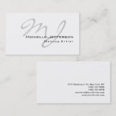 Trendy Makeup Artist White Style Business Card Visitenkarte (Vorne/Hinten)