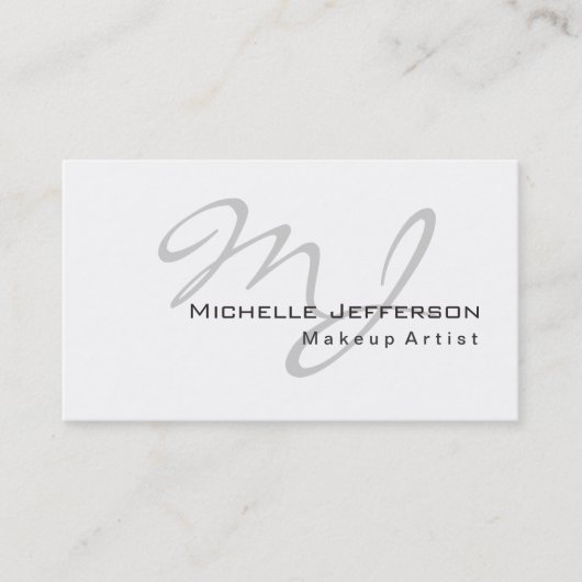 Trendy Makeup Artist White Style Business Card Visitenkarte (Vorderseite)