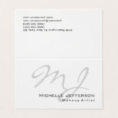 Trendy Makeup Artist White Style Business Card Visitenkarten (Außenseite Aufgefaltet)
