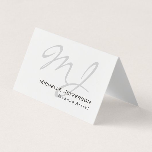 Trendy Makeup Artist White Style Business Card Visitenkarten (Vorderseite)