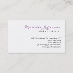 Trendy Makeup Artist White Stylish Business Card Visitenkarte
