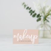Trendy Makeup Script Blush Pink Ernennung Visitenkarte (Stehend Vorderseite)