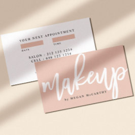 Trendy Makeup Script Blush Pink Ernennung Visitenkarte