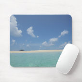 Trendy Maldives Template Blue Sea Sky Clouds Sand Mousepad (Mit Mouse)