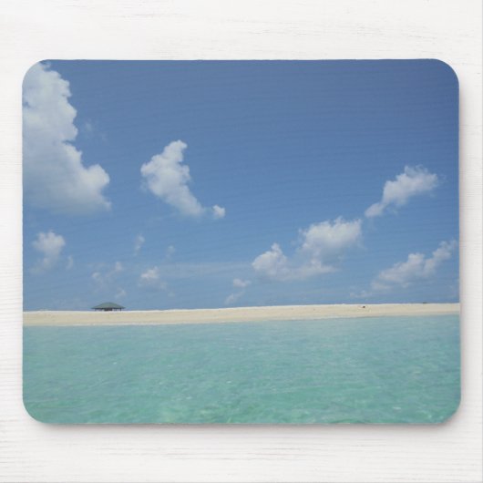 Trendy Maldives Template Blue Sea Sky Clouds Sand Mousepad (Vorne)