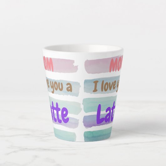 Trendy Mama I Liebe Sie ein Latte Milchtasse (Vorderseite)