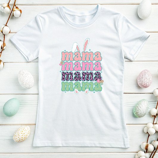 Trendy Mama Oaster T-Shirt; Bunny & Leopard Print T-Shirt
