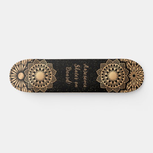 Trendy Mandala Pattern & Quote Skateboard (Horizontal)