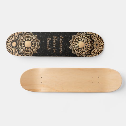 Trendy Mandala Pattern & Quote Skateboard (Horizontal)