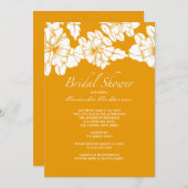 Trendy Mandarine Floral Brautparty Einladung (Vorne/Hinten)