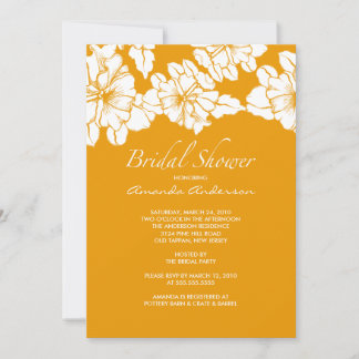 Trendy Mandarine Floral Brautparty Einladung