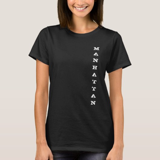 Trendy Manhattan Text Classic New York City Nyc T-Shirt (Vorderseite)