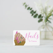 Trendy Manicurist Nail Technician Salon Style Visitenkarte (Stehend Vorderseite)