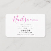 Trendy Manicurist Nail Technician Salon Style Visitenkarte (Rückseite)