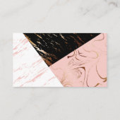 Trendy Marble Color Block | Gold Metallic Visitenkarte (Rückseite)