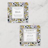Trendy Marble Gold Glitzer & Gray Makeup Quadratische Visitenkarte (Vorne/Hinten)