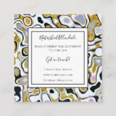 Trendy Marble Gold Glitzer & Gray Makeup Quadratische Visitenkarte (Rückseite)