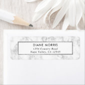 Trendy Marble Silver Glitzer Frame Rücksendeadress (Insitu)