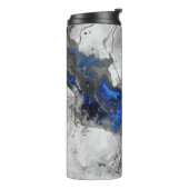 Trendy Marble Stone Blue Black Grey Design Thermosbecher (Nach links gedreht)