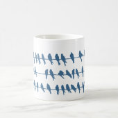 Trendy Marine schlucken Vögel auf Drähten Silhouet Kaffeetasse (Mittel)