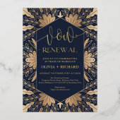 Trendy Marine und reale Goldfolie versprechen Erne Folieneinladung (Vorderseite)