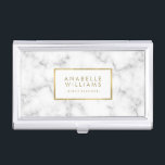 Trendy Marmorbeschaffenheits-und Imitat-Goldfolie Visitenkarten Dose<br><div class="desc">Eleganter und modischer Visitenkartehalterentwurf,  der eine schöne weiße Marmorbeschaffenheit mit Druckgoldfolienakzenten kennzeichnet. Vervollkommnen Sie für feine Künstler,  Grafikdesigner,  Modedesigner,  Lehrer,  Ereignisplaner,  Make-up und Haarkünstler,  die unterwegsmammen und viel mehr! 
Benötigen Sie eine Farbänderung? Suchen nach zusammenpassenden Produkten? Schicken Sie uns eine Mitteilung zu heartlockedstudio@gmail.com und wir sind glücklich zu helfen.</div>