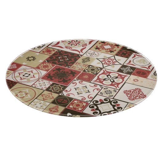 Trendy Marsala marokkanisches Muster Schneidebrett (Ecke)