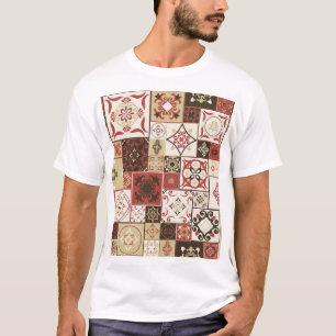 Trendy Marsala marokkanisches Muster T-Shirt