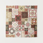 Trendy Marsala marokkanisches Muster Wandteppich (Vorderseite (Horizontal))