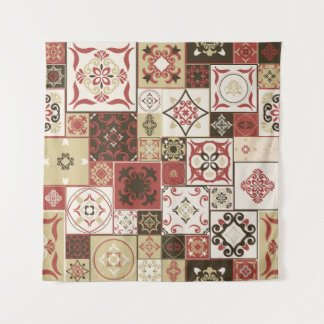 Trendy Marsala marokkanisches Muster Wandteppich