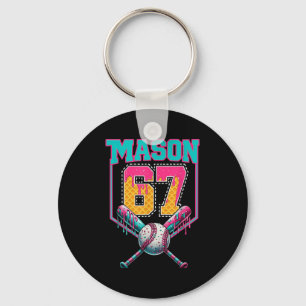 Trendy Mason 67 Mem Eiscreme-Drip-Baseball-Geburts Schlüsselanhänger