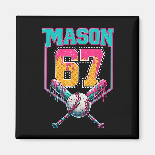 Trendy Mason 67 Mem Eiscreme-Drip Bysebyll Geburts Magnet (Vorne)