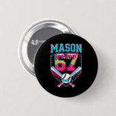 Trendy Mason 67 Mem Ice Cream Drip Baseball Birthd Button (Vorne & Hinten)