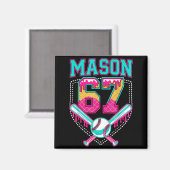 Trendy Mason 67 Mem Ice Cream Drip Baseball Birthd Magnet (Vorderseite/Rückseite)