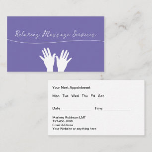 Trendy Massage Services Termine Business Cards Visitenkarte