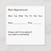 Trendy Massage Therapist Ernennung Quadratische Visitenkarte (Rückseite)