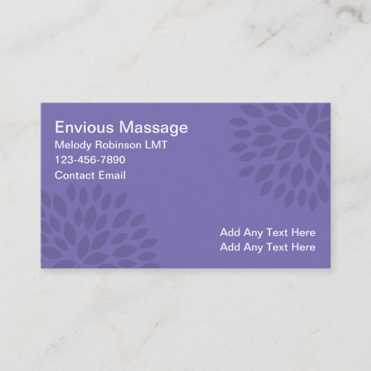 Trendy Massage Therapy Business Cards Visitenkarte (Vorderseite)